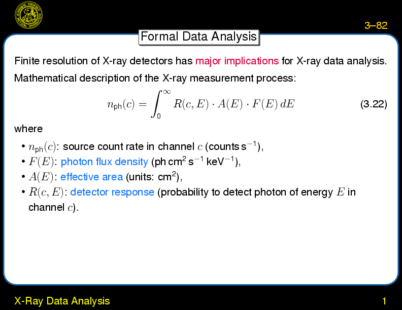 Chapter 3: X-Ray Detectors : X-Ray Data Analysis