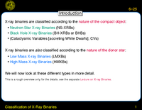 Classification of X-Ray Binaries: Introduction