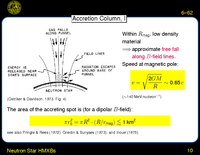 Neutron Star HMXBs: Accretion Column