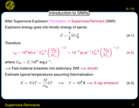 Supernova Remnants: Introduction to SNRs