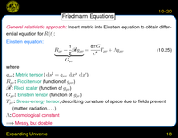 Expanding Universe: Friedmann Equations