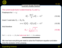Expanding Universe: Current Scale Factor