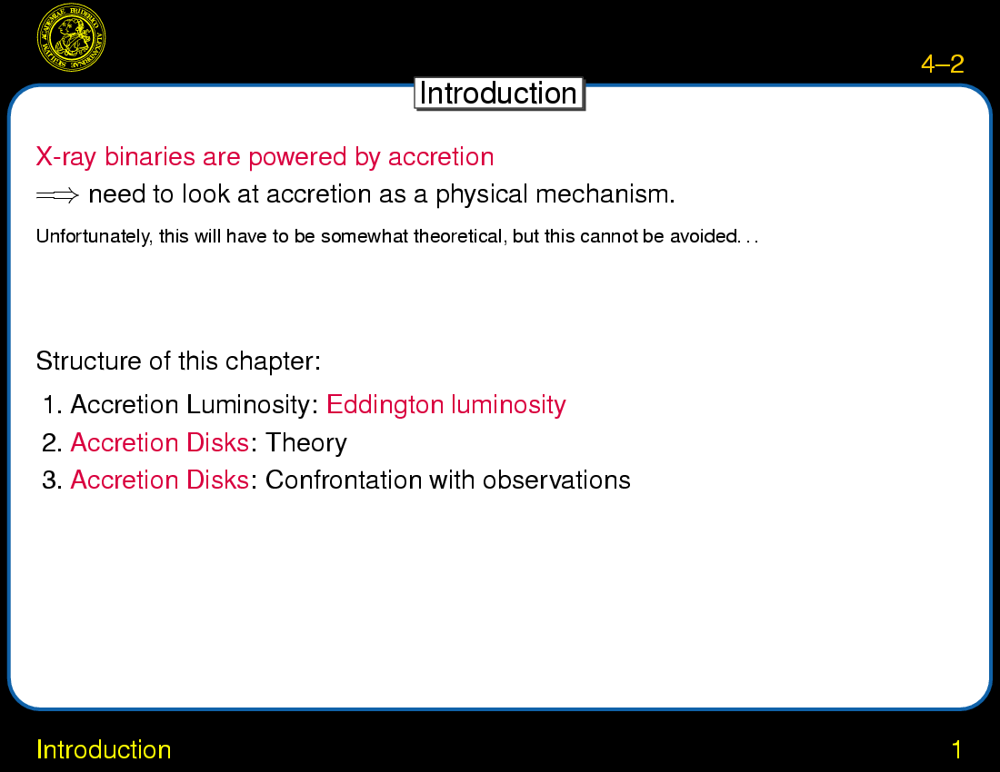 Accretion in X-Ray Binaries : Introduction