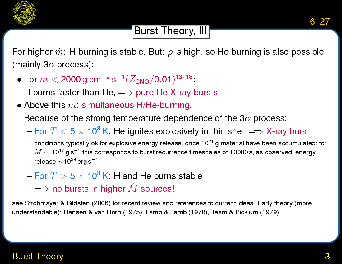 Low-Mass X-ray Binaries : Burst Theory