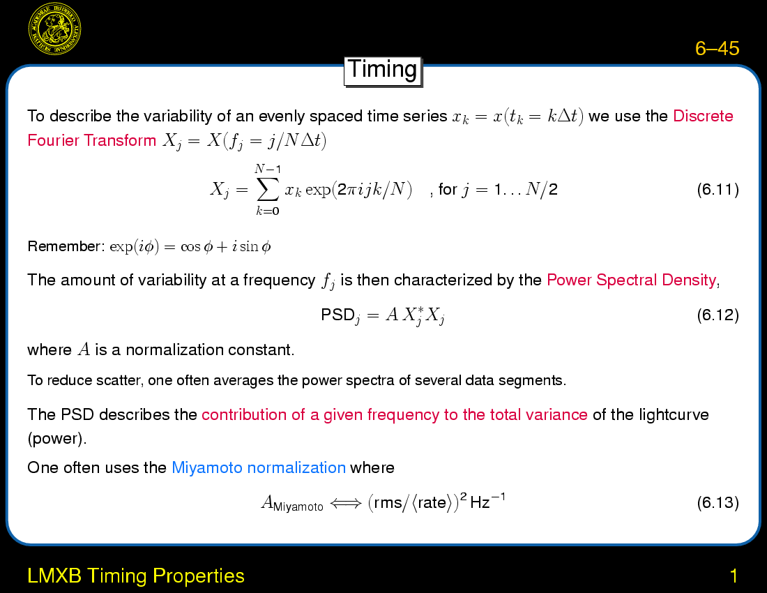 Low-Mass X-ray Binaries : LMXB Timing Properties