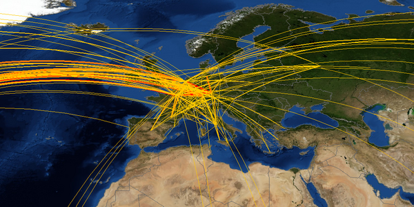 Joern's flights over Europe