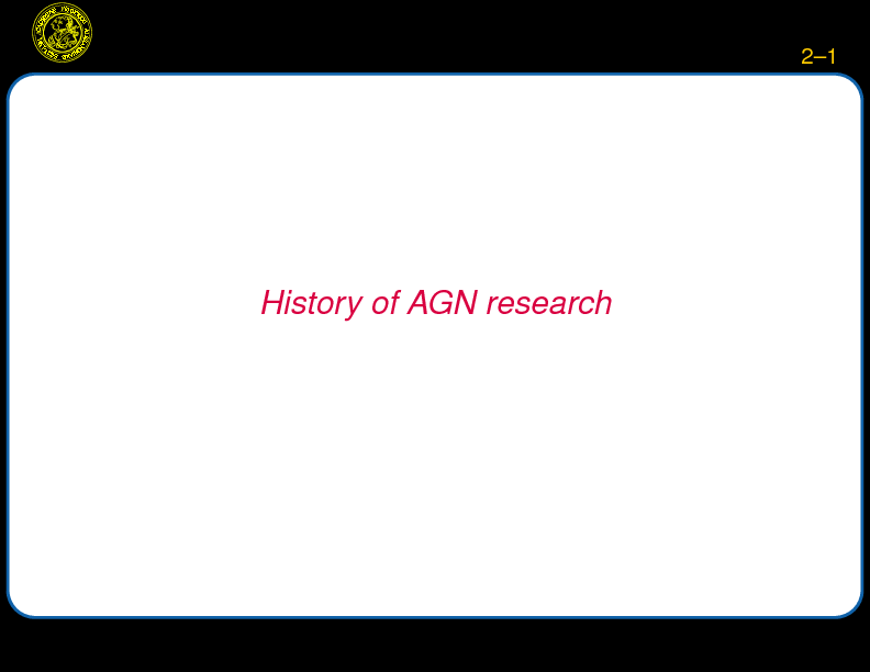 Chapter 2: History of AGN research : History