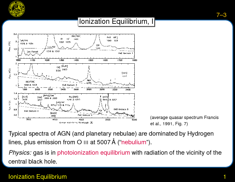 Chapter 7: Ionization Equilibrium and Line Diagnostics : Ionization Equilibrium