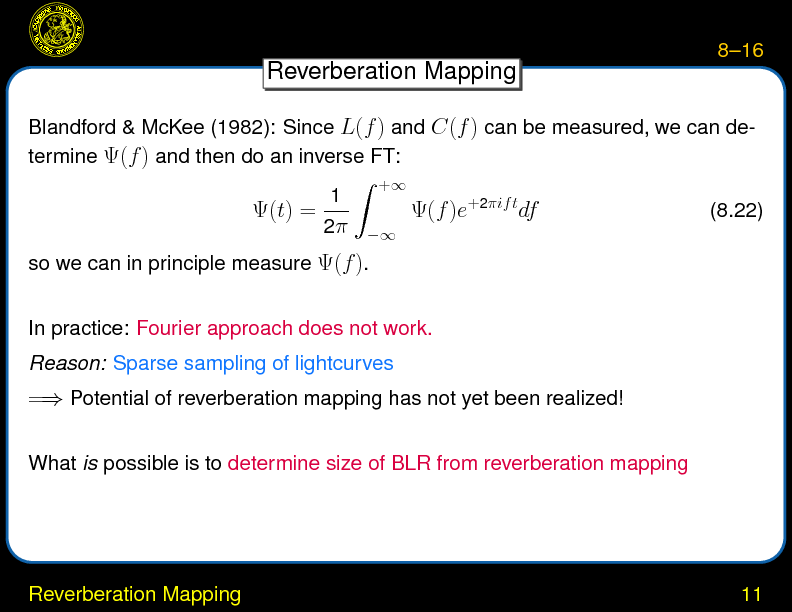 Chapter 8: Broad Line Region : Reverberation Mapping