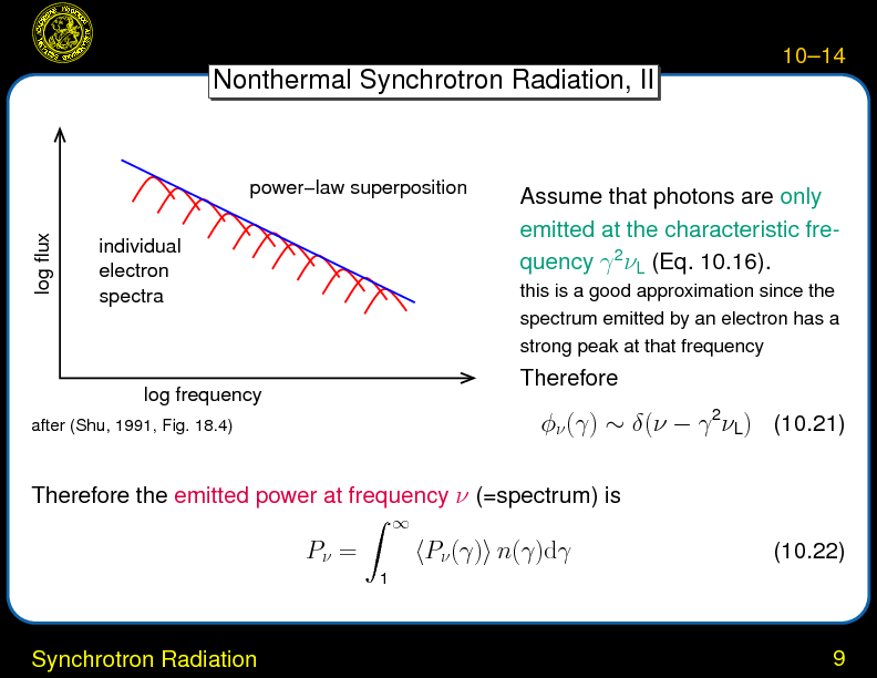 Chapter 10: Jets and Radio Loud AGN : Synchrotron Radiation