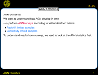 AGN Statistics: Statistics