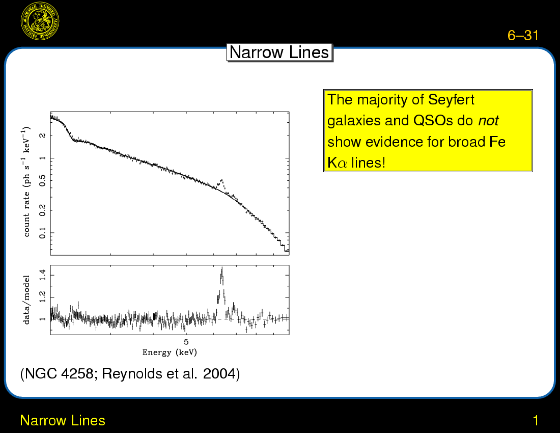 X-ray Continuum Emission and Broad Iron Lines : Narrow Lines