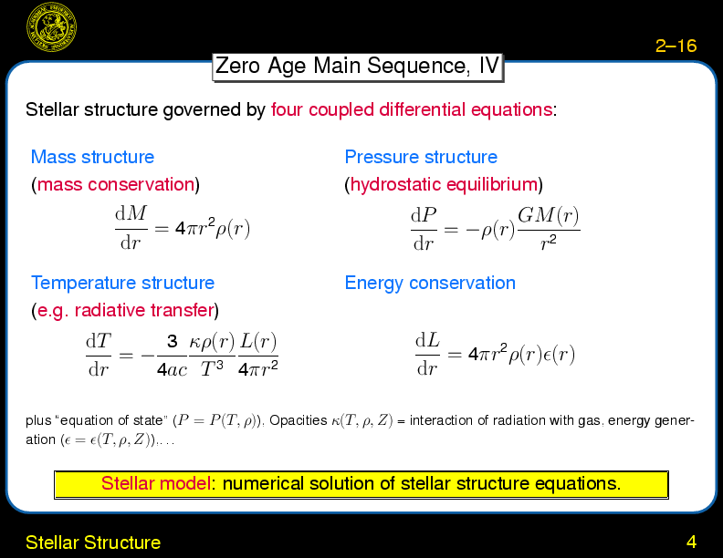 Chapter 2: Overview : Stellar Structure