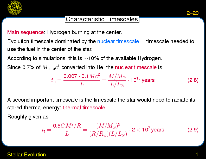 Chapter 2: Overview : Stellar Evolution