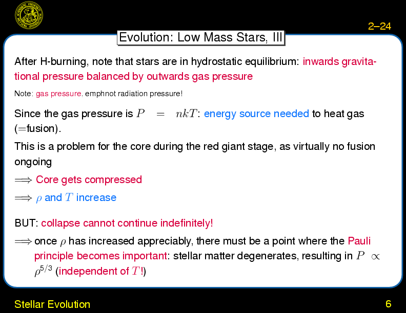 Chapter 2: Overview : Stellar Evolution