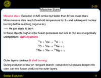 Stellar Evolution: Massive Stars