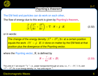 Electromagnetic Waves: Poynting's theorem