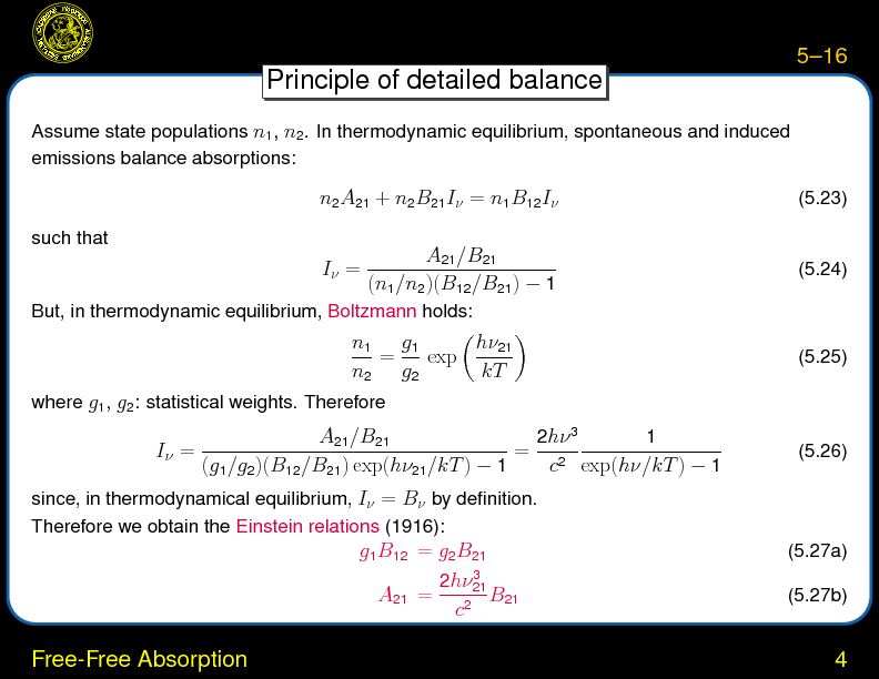 Chapter 5: Bremsstrahlung : Free-Free Absorption