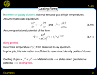 Examples: Cooling Flows