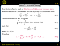 Bohr-Sommerfeld Theory: Bohr-Sommerfeld Theory