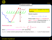 Ionization Equilibrium: Photoionization