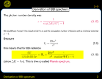 Derivation of BB spectrum: Derivation of BB spectrum