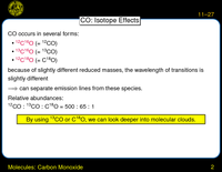 Molecules: Carbon Monoxide: Column from Lines