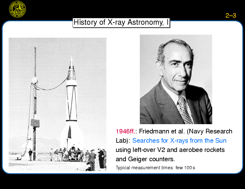 X-Ray Astronomy I, p. Pagenumber::2--3