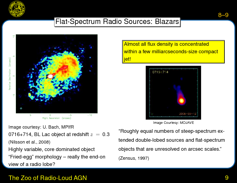 Chapter 8: Radio Galaxies and Blazars : Jet Emission